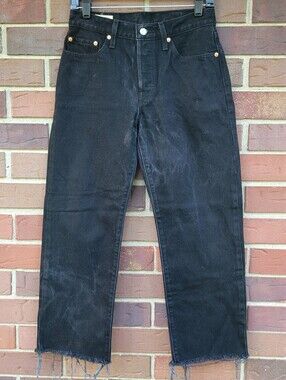 Levi's 501 90's Premium Big E Size 26x30 (Measures 28x26) Black w/ Wiskering